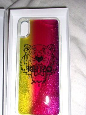 Kenzo Unisex Adults iPhone XS max Phone Case Sparkly Animal Print Multi Color